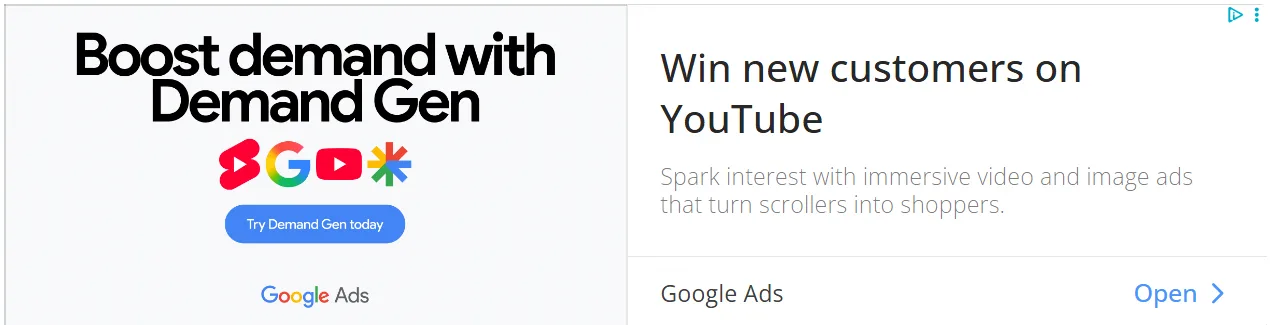 Placeholder advertisement, marketing platform