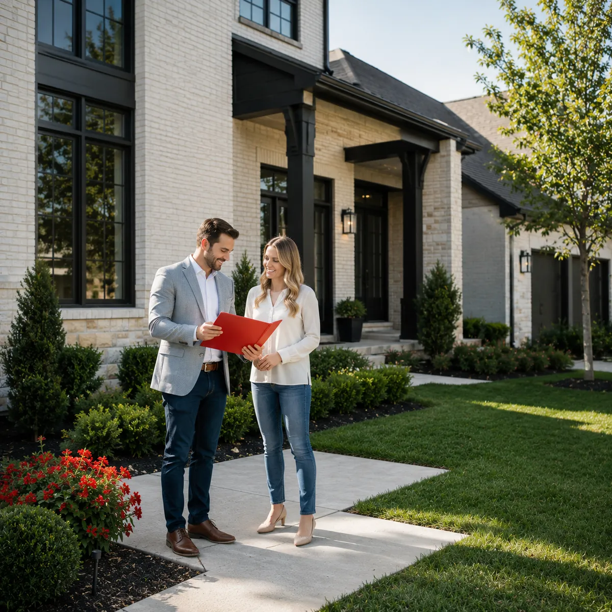 A local agent showing a Burleson home to a buyer
