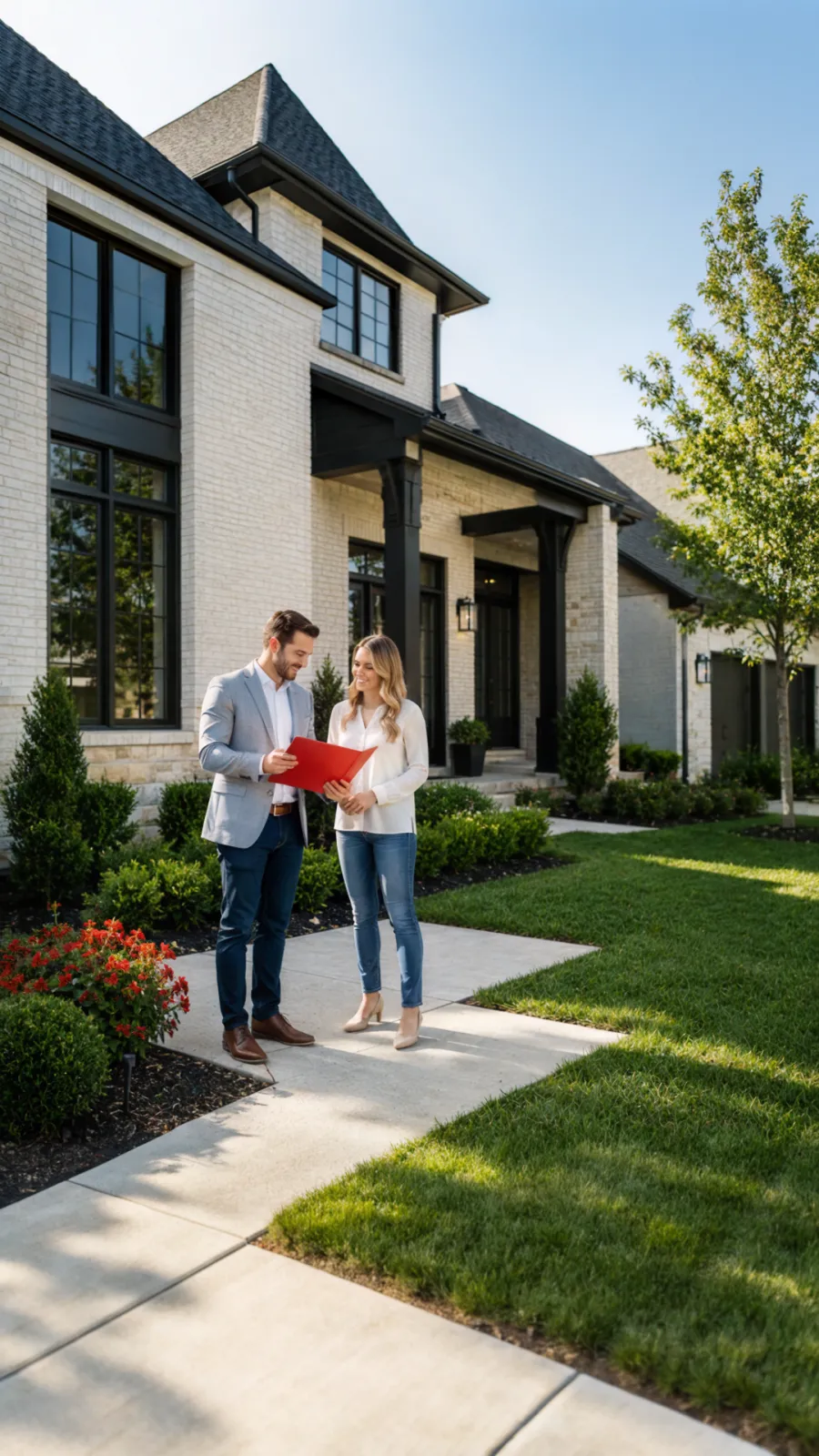 A local agent presenting a Burleson home to buyers